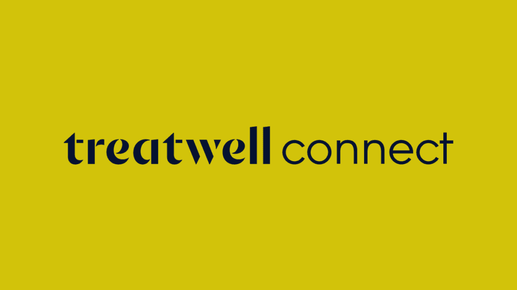 Treatwell Connect logo op een gele achtergrond
